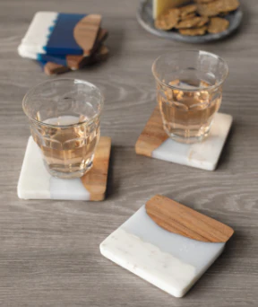 Skyline Ice Marble and Wood Coaster - Image 2