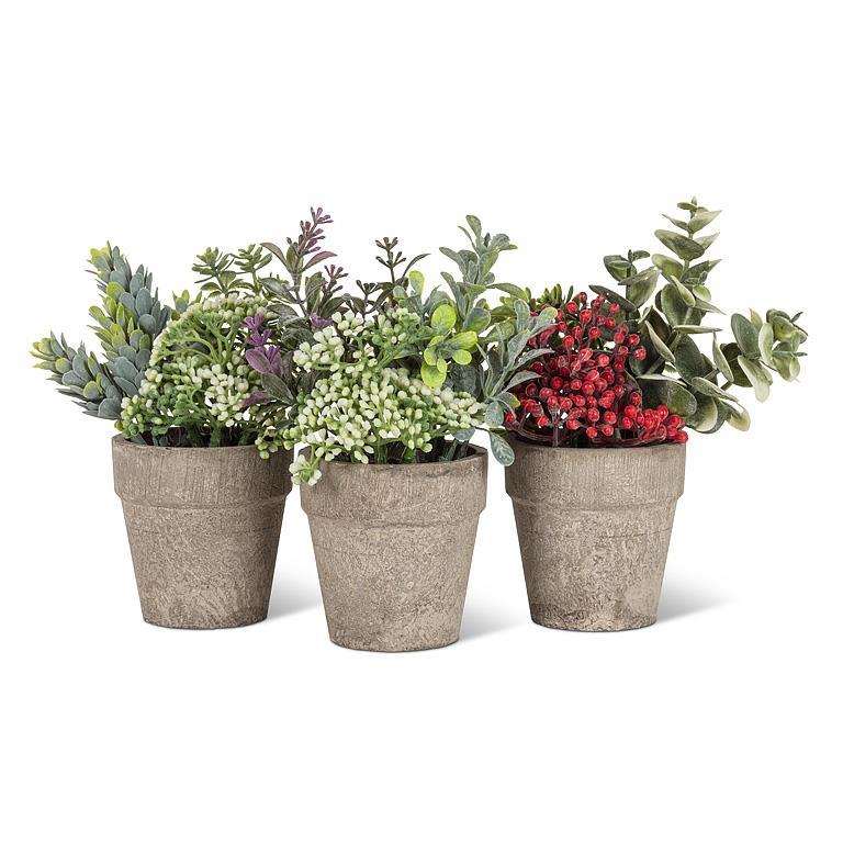 Small Mixed Greenery with Lavender Pant Pot - Image 2