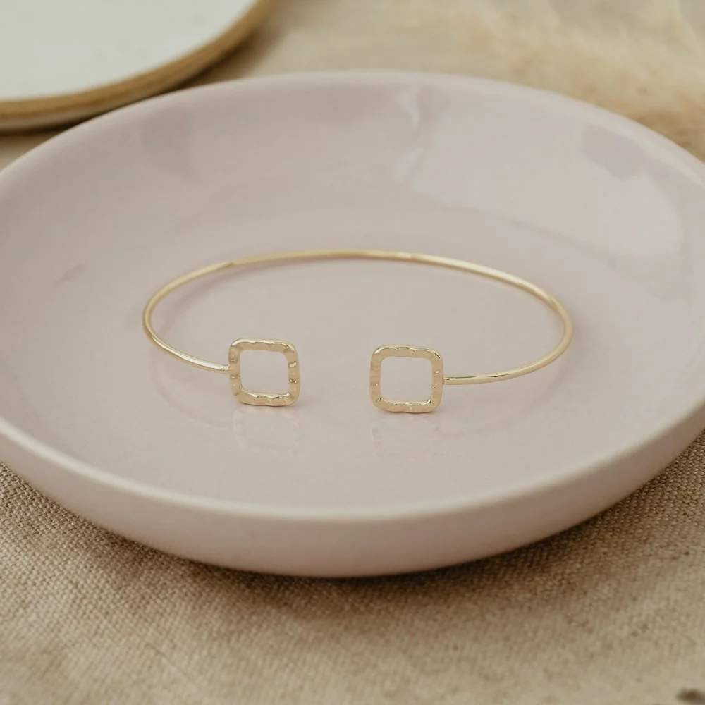 Square GeoChic Cuff - Gold - Image 2