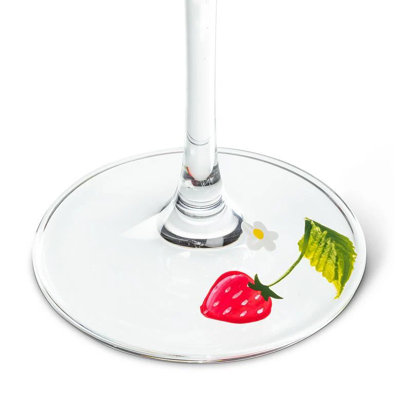 Strawberries & Flowers Wine Glass - Image 2