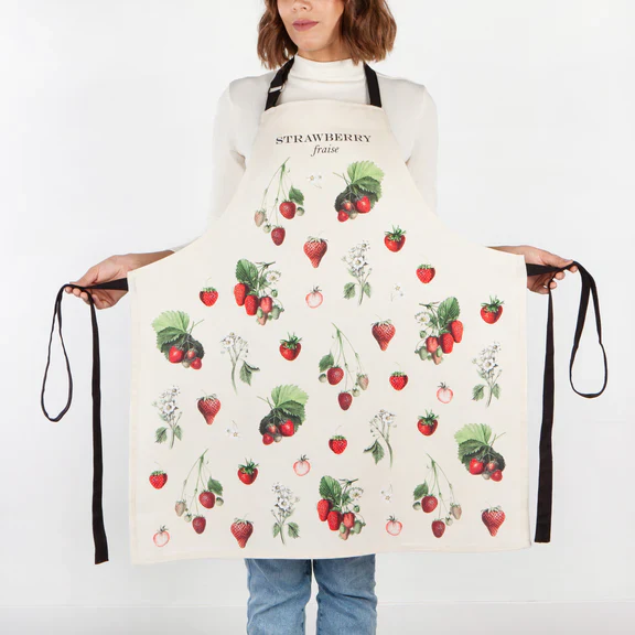 Strawberries Vintage Fine Print Apron - Image 2