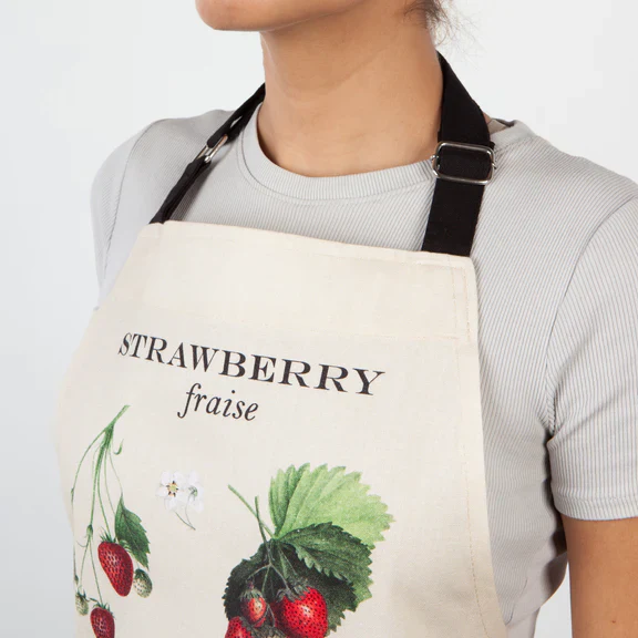 Strawberries Vintage Fine Print Apron - Image 3
