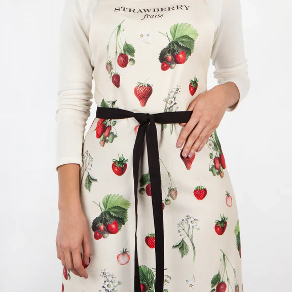 Strawberries Vintage Fine Print Apron - Image 4