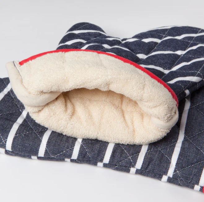 Superior Butcher Stripe Oven Mitt Pair - Image 2