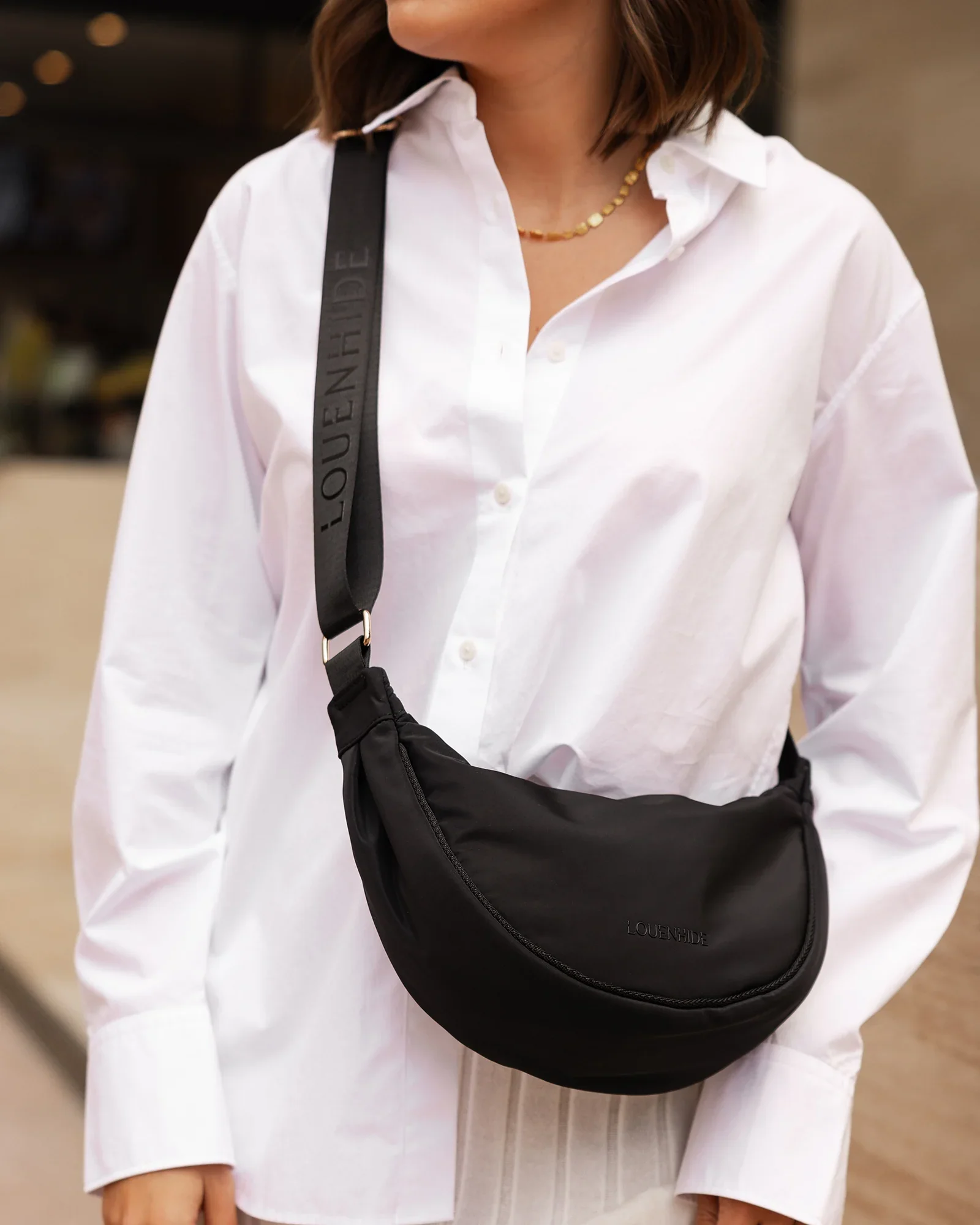 Sylvia Nylon Crossbody Bag - Black - Image 3