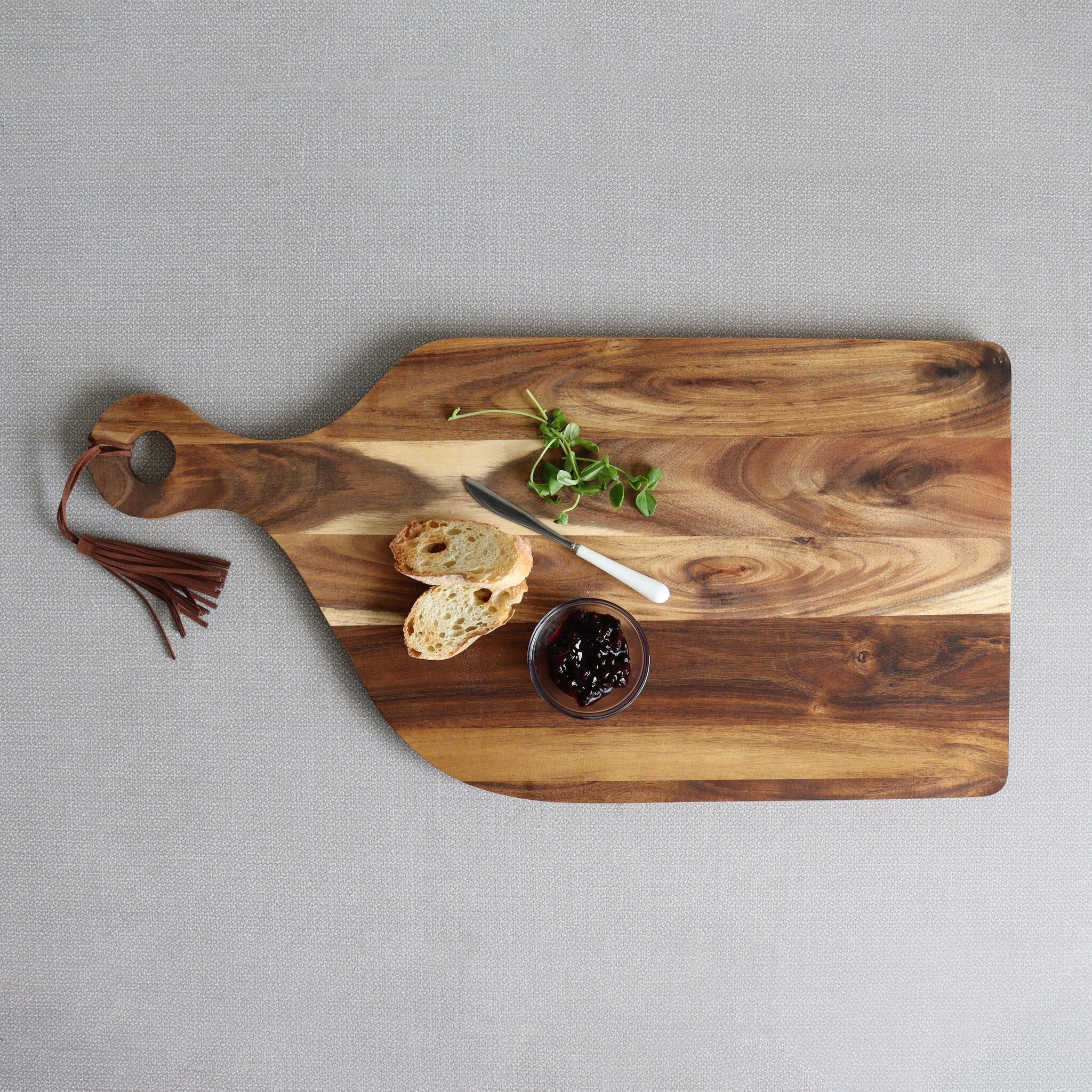 Tassel Acacia Serving Board With Handle - Image 2