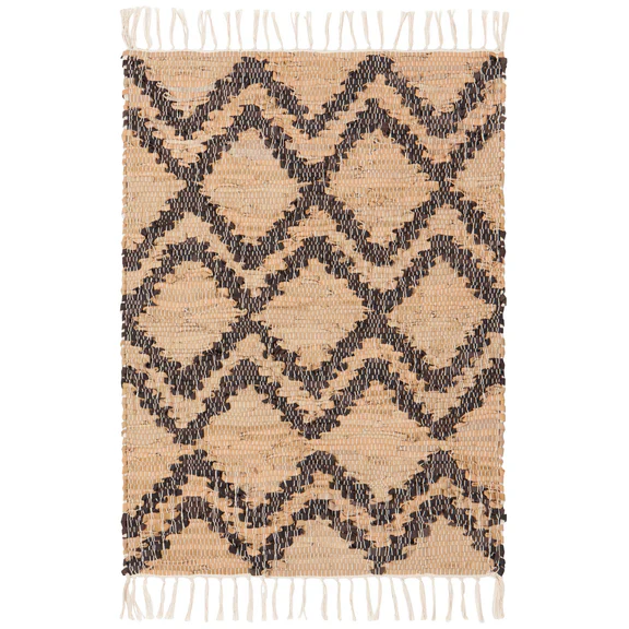 Tetra Leather Chindi Rug 2 x 3 Ft