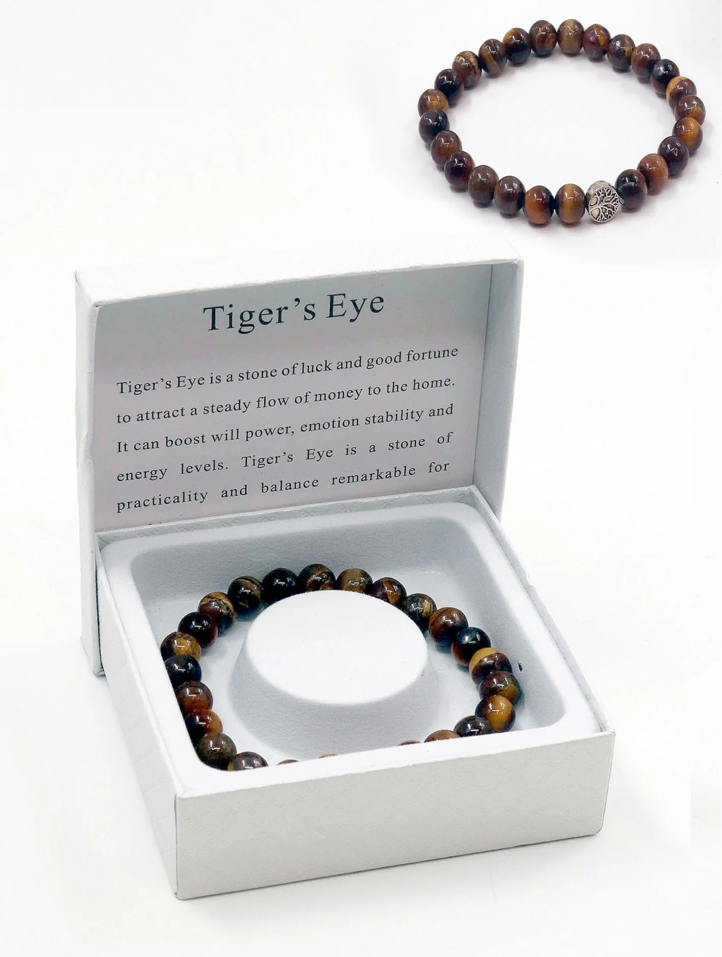 Tiger's Eye Blessing Bead Bracelets with Gift Box - Image 2