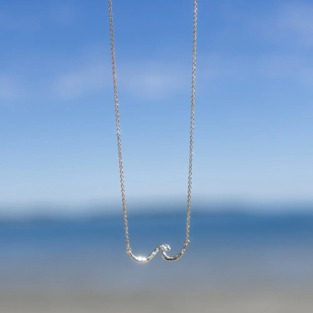 Tiny Wave Necklace - Silver - Image 2