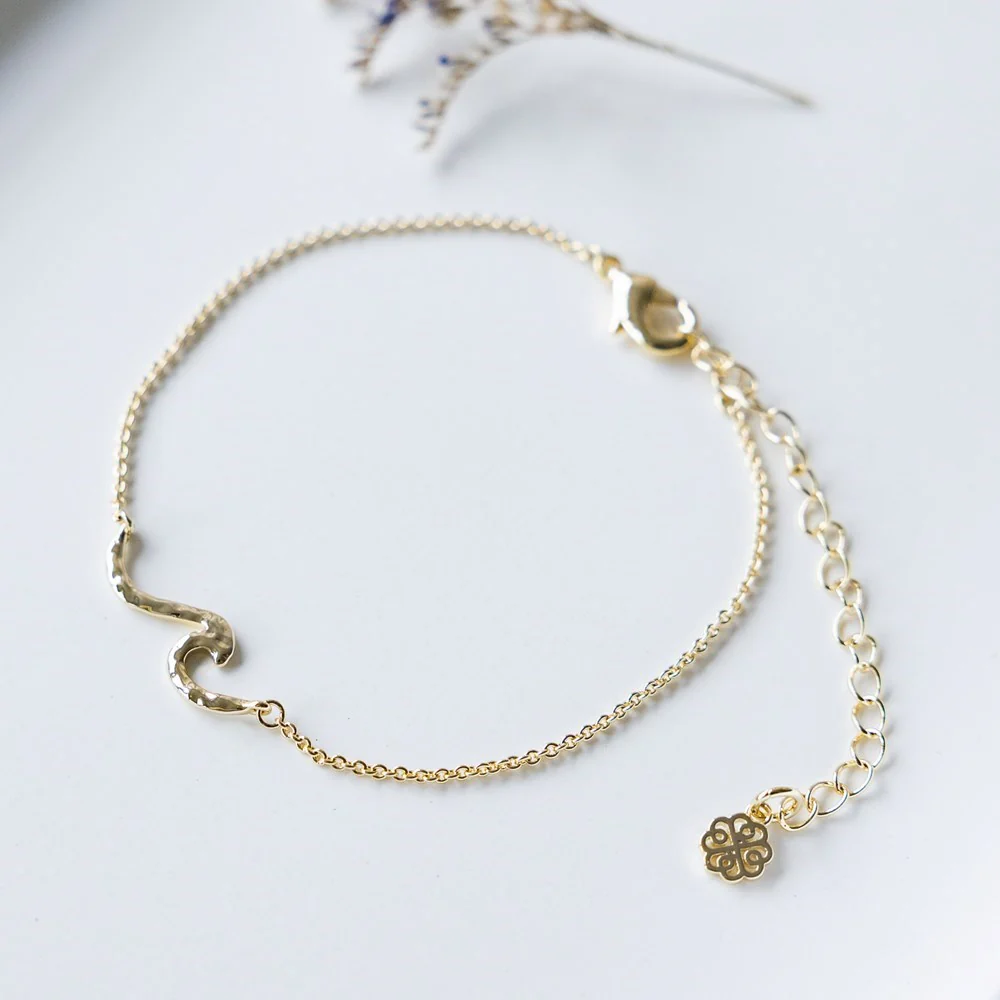 Tiny Wave Style Anklet - Gold