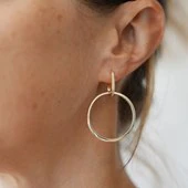Twofold Earrings - Silver/Circle - Image 2