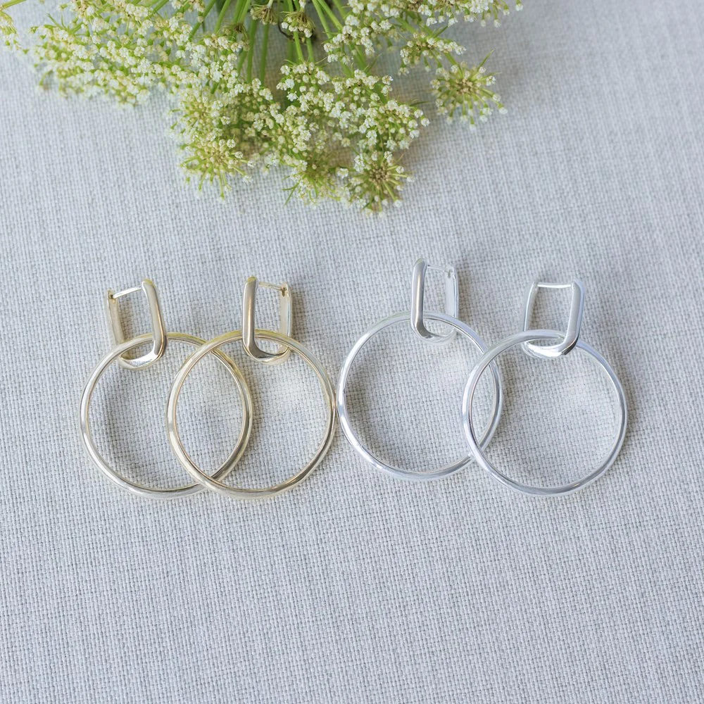 Twofold Earrings - Silver/Circle - Image 3