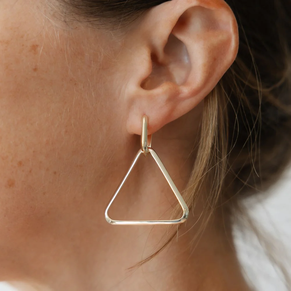 Twofold Earrings - Gold/Triangle - Image 2