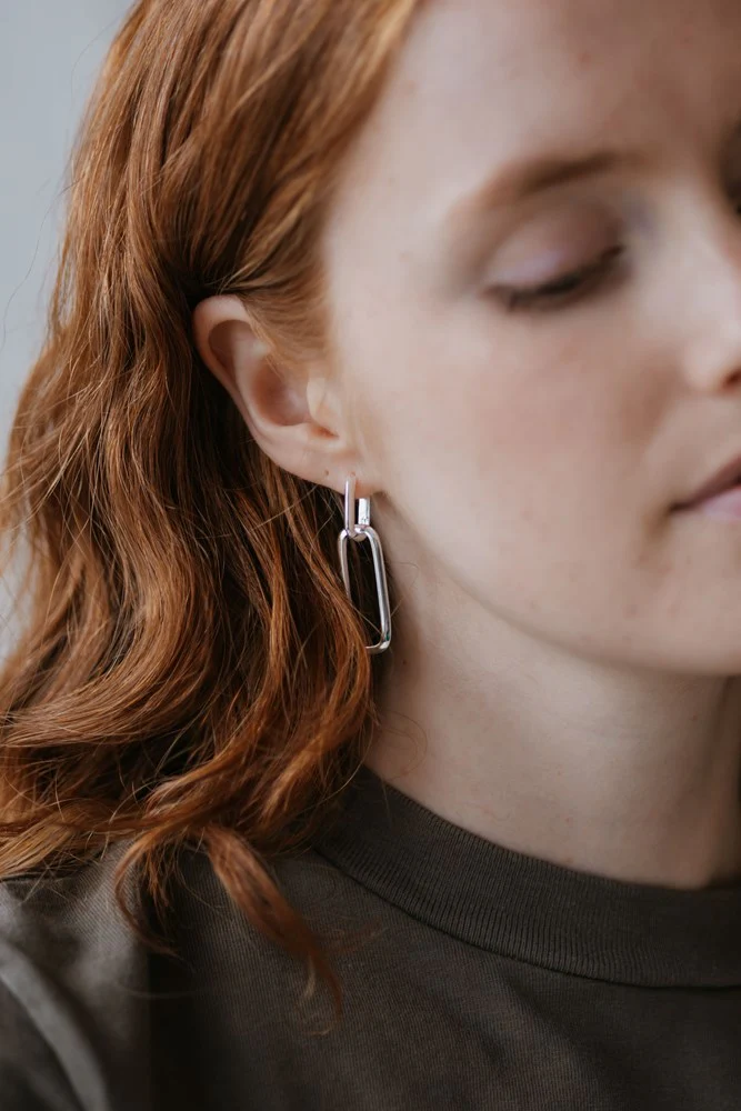 Twofold Earrings - Silver/Short - Image 2