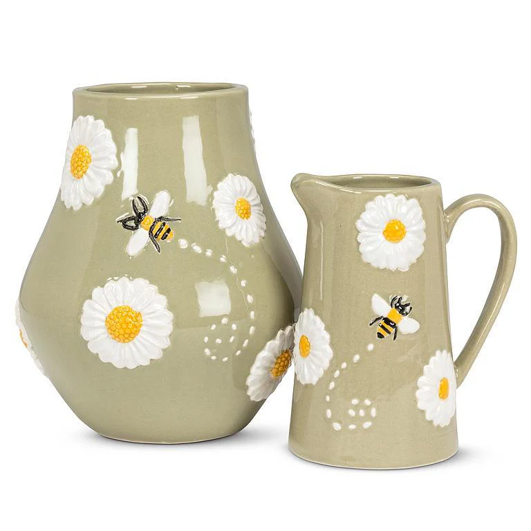 Vase with Daisies & Bee - Image 2