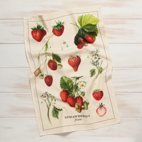 Vintage Strawberries Tea Towel - Image 3