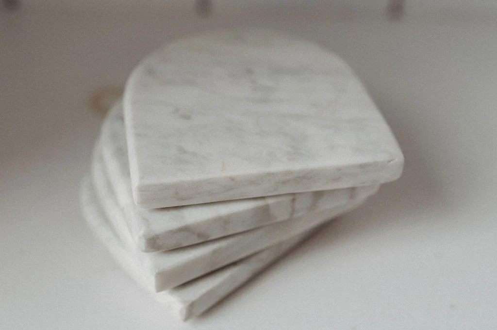 White Arch Marble Coasters