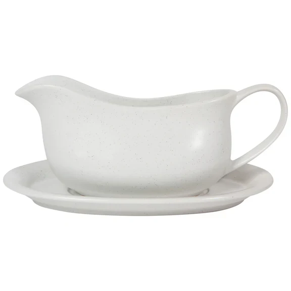 White Stoneware Gravy Boat - Image 2