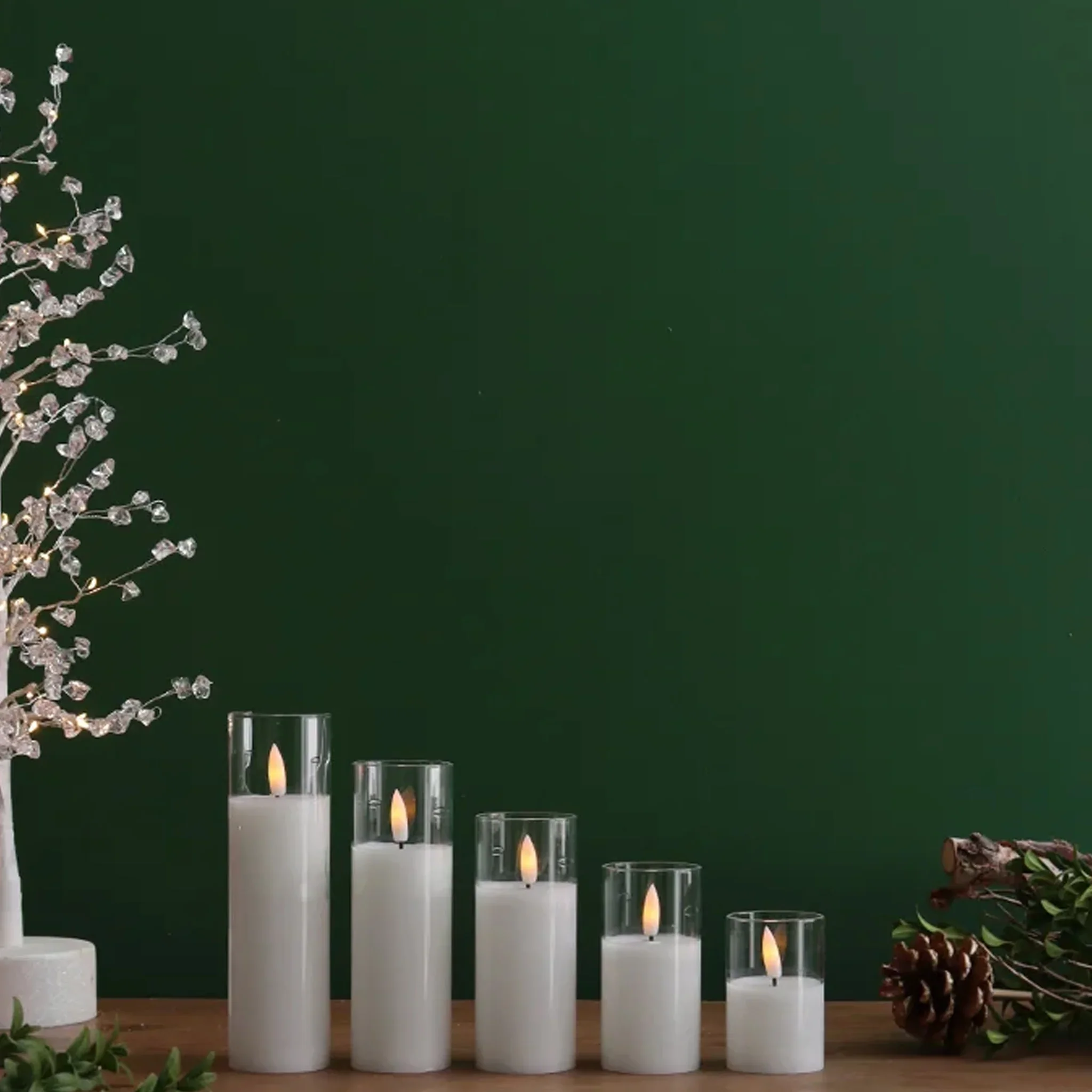 White Slim LED Candle - Assorted - Image 2