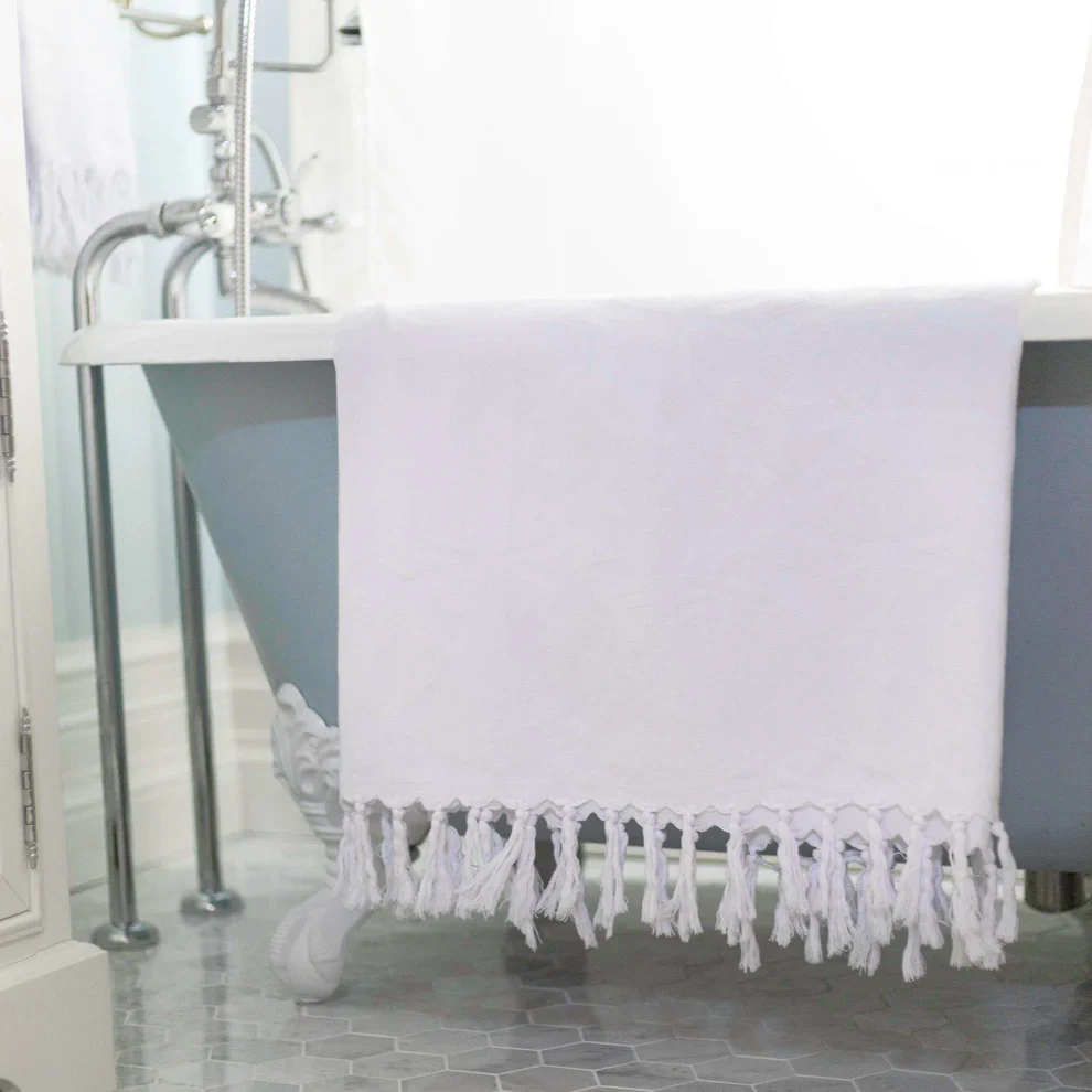 White Turkish Body Towel - Image 2