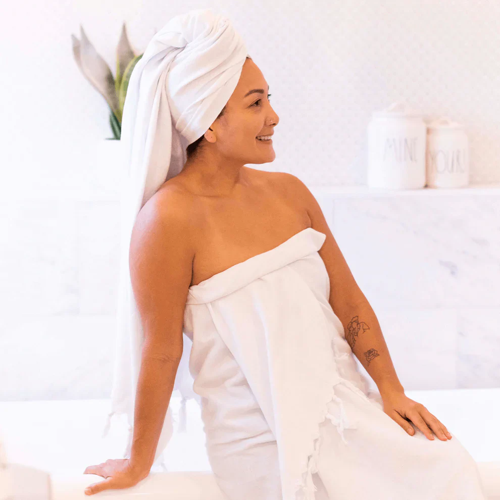 White Turkish Body Towel - Image 6