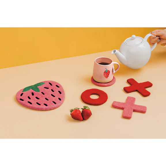 XO Felt Wool Coaster - Set of 4 - Image 2